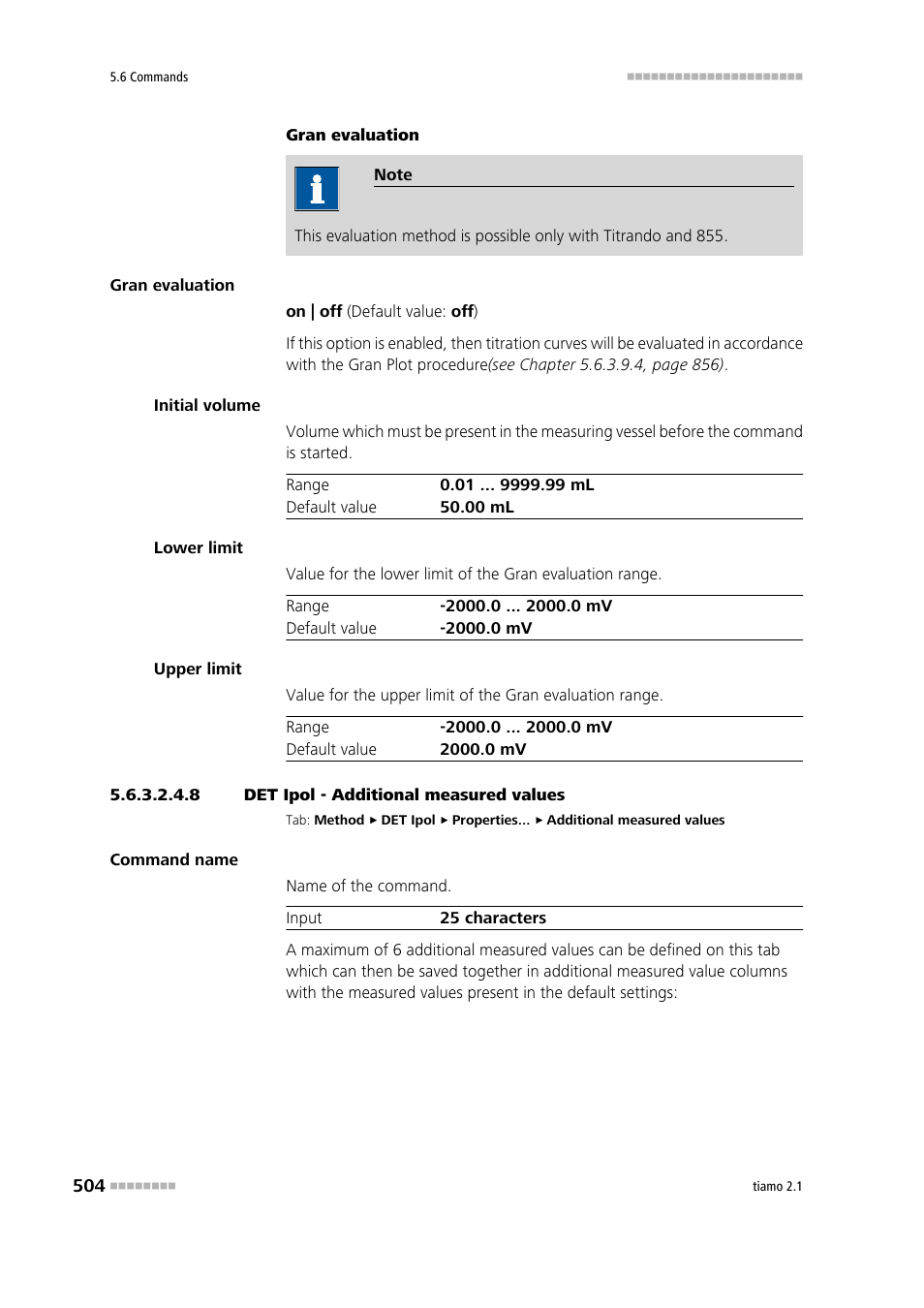 8 det ipol - additional measured values | Metrohm tiamo 2.1 Manual User Manual | Page 518 / 1532