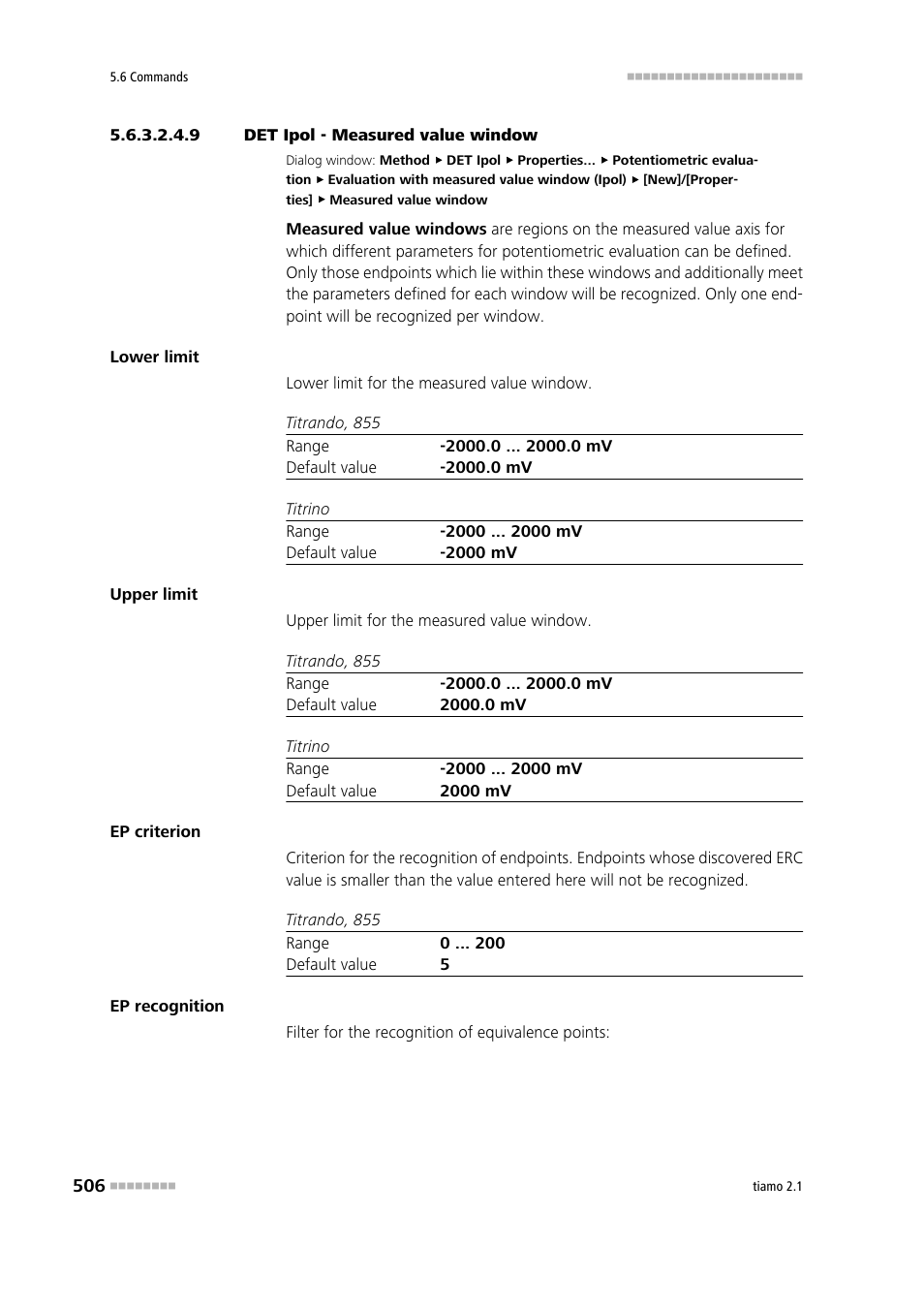 9 det ipol - measured value window | Metrohm tiamo 2.1 Manual User Manual | Page 520 / 1532