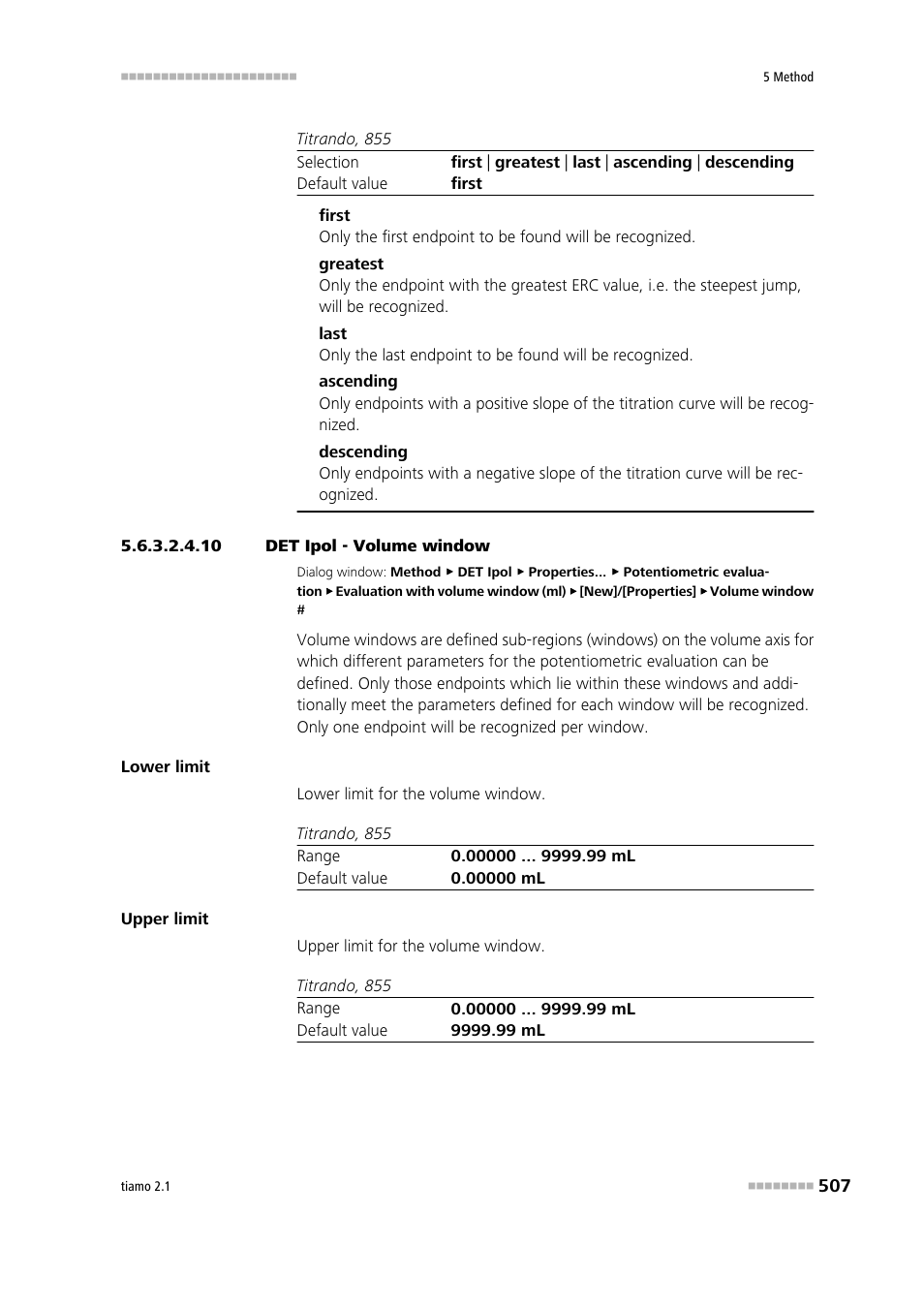 10 det ipol - volume window | Metrohm tiamo 2.1 Manual User Manual | Page 521 / 1532