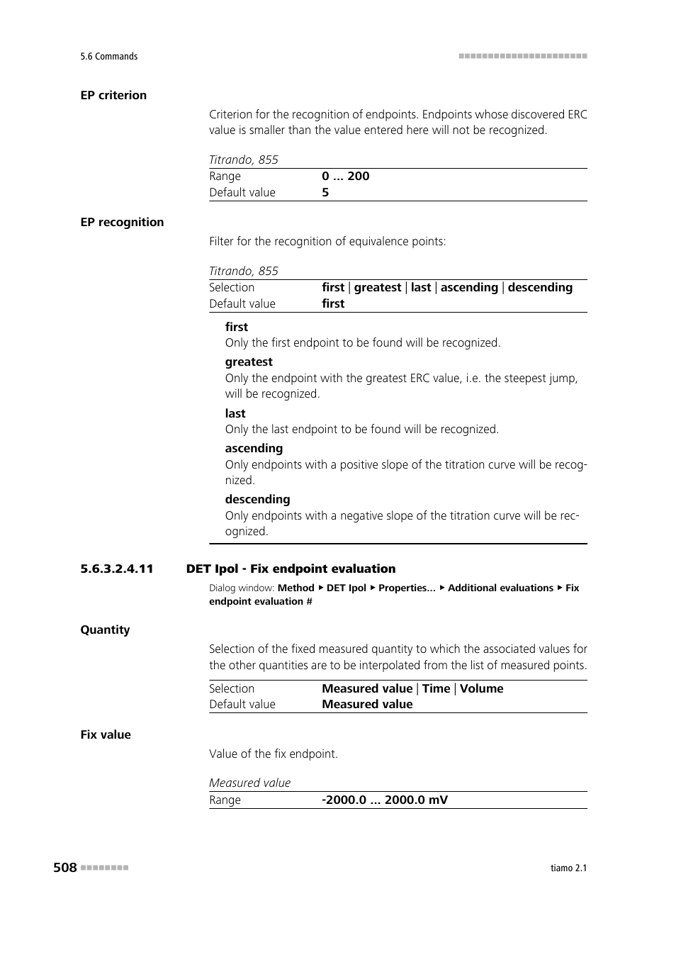 11 det ipol - fix endpoint evaluation | Metrohm tiamo 2.1 Manual User Manual | Page 522 / 1532