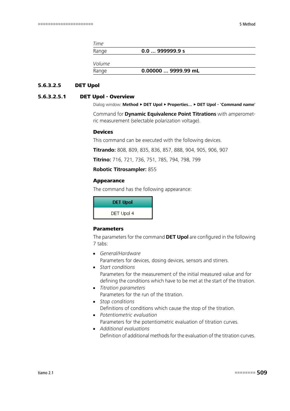 5 det upol, 1 det upol - overview, Det upol | Metrohm tiamo 2.1 Manual User Manual | Page 523 / 1532