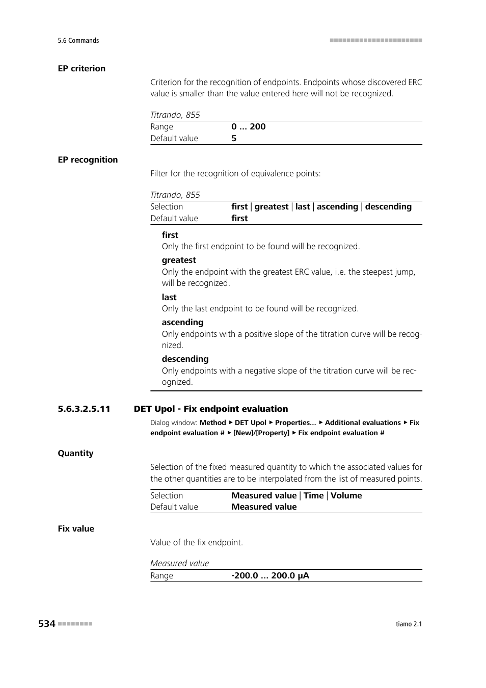 11 det upol - fix endpoint evaluation | Metrohm tiamo 2.1 Manual User Manual | Page 548 / 1532