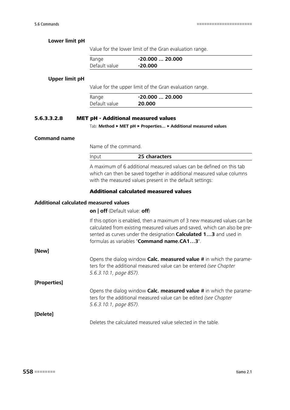 8 met ph - additional measured values, Additional measured values | Metrohm tiamo 2.1 Manual User Manual | Page 572 / 1532