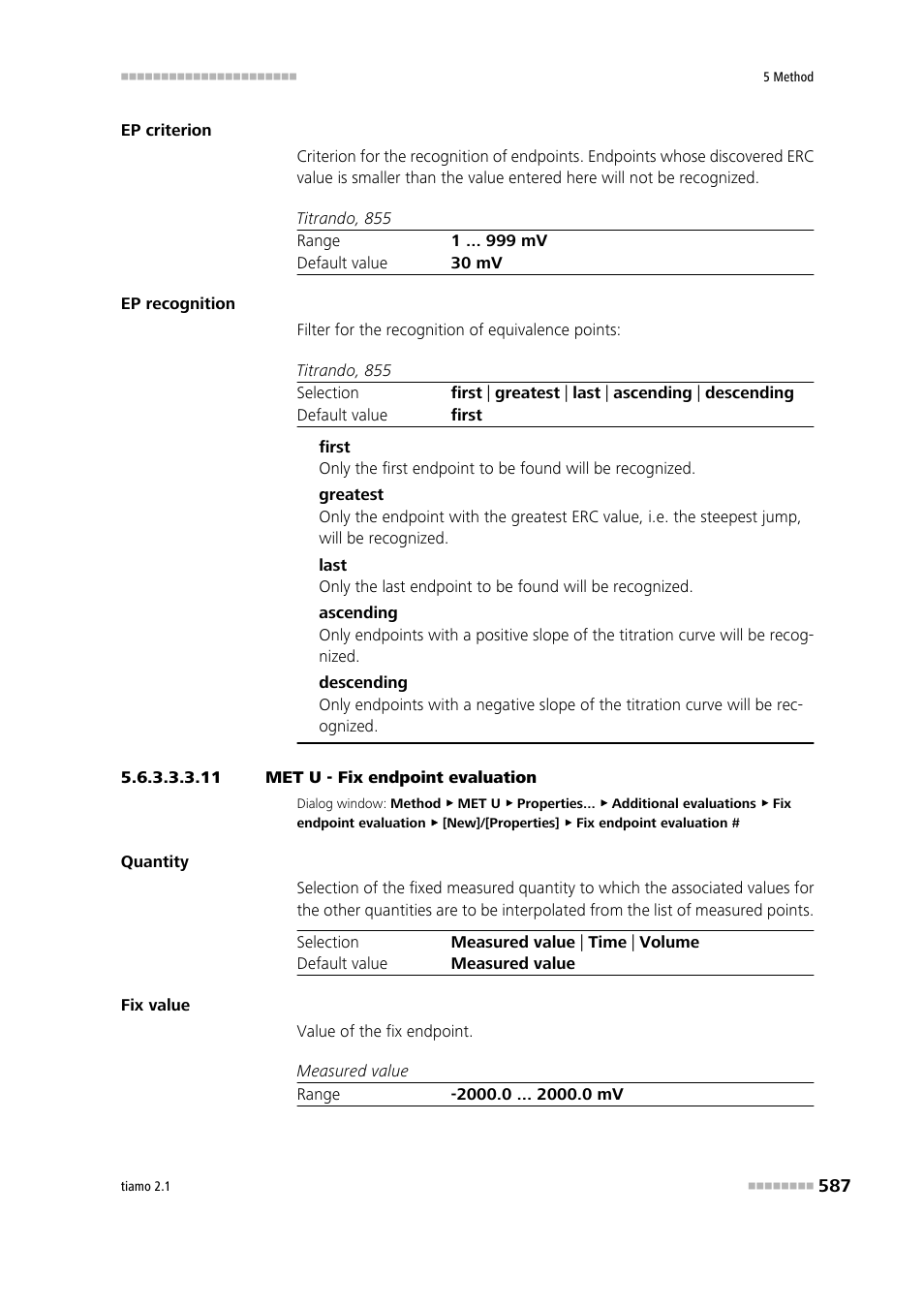 11 met u - fix endpoint evaluation | Metrohm tiamo 2.1 Manual User Manual | Page 601 / 1532