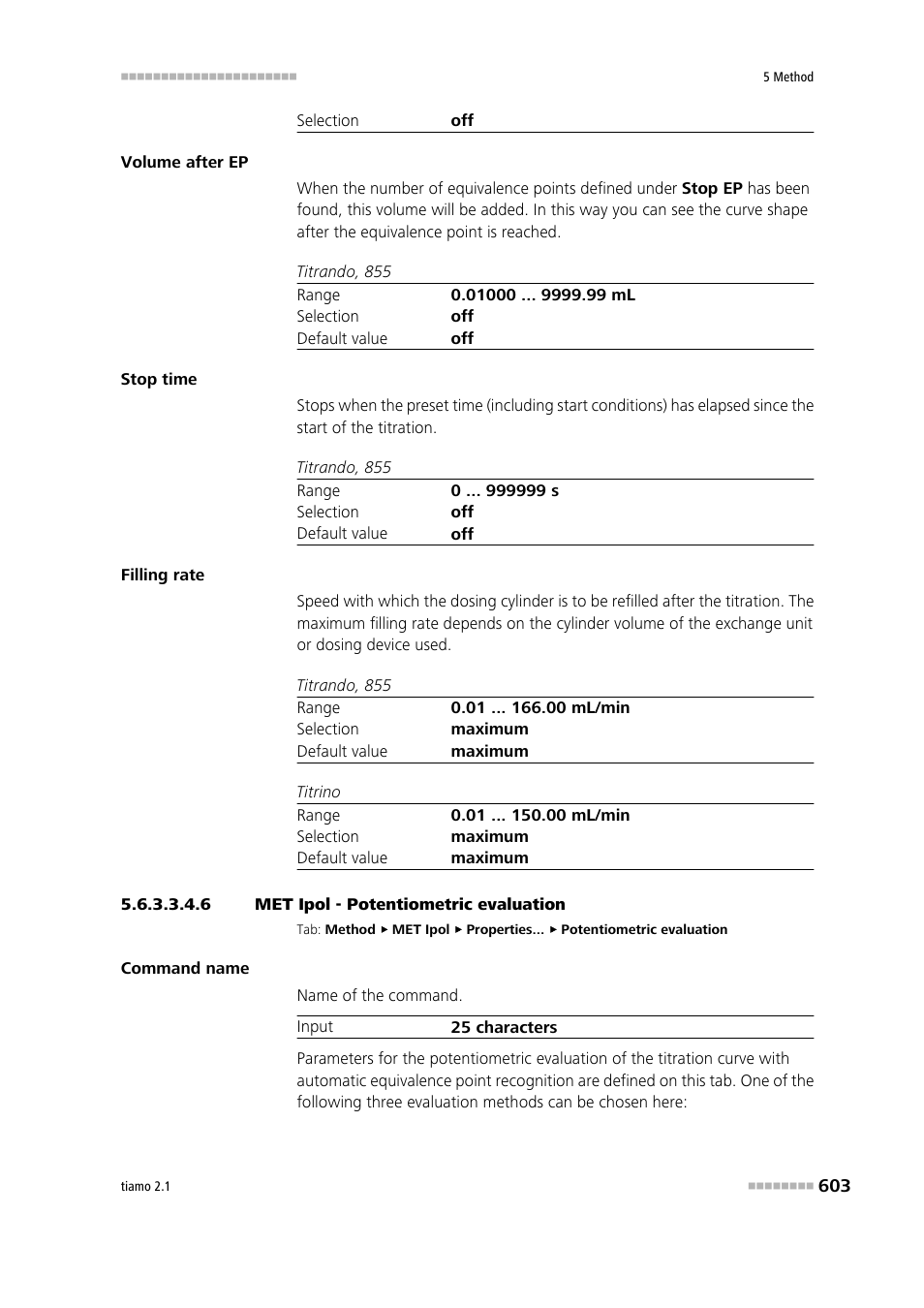 6 met ipol - potentiometric evaluation, Potentiometric evaluation | Metrohm tiamo 2.1 Manual User Manual | Page 617 / 1532