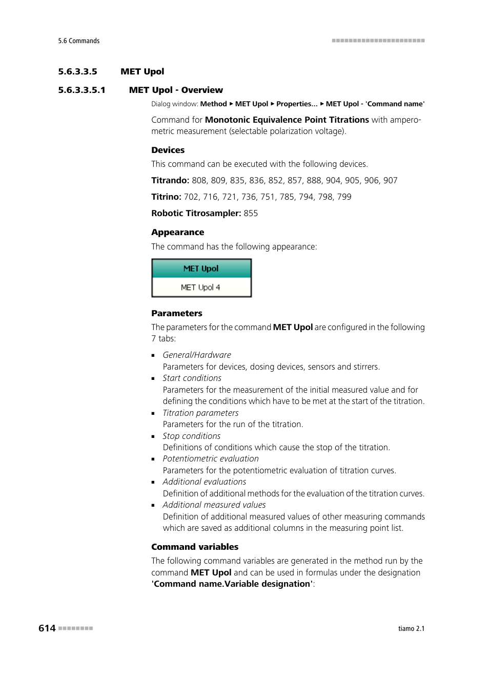 5 met upol, 1 met upol - overview, Met upol | Metrohm tiamo 2.1 Manual User Manual | Page 628 / 1532