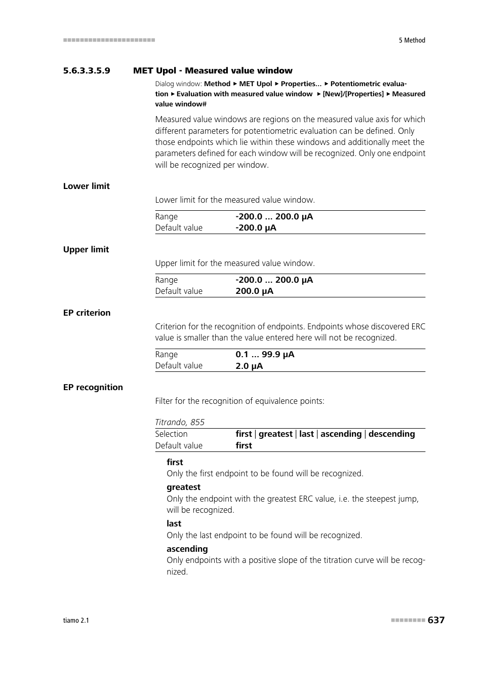 9 met upol - measured value window | Metrohm tiamo 2.1 Manual User Manual | Page 651 / 1532