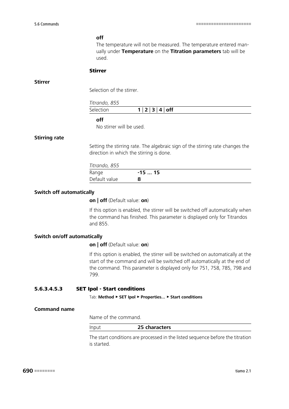 3 set ipol - start conditions, Start conditions | Metrohm tiamo 2.1 Manual User Manual | Page 704 / 1532