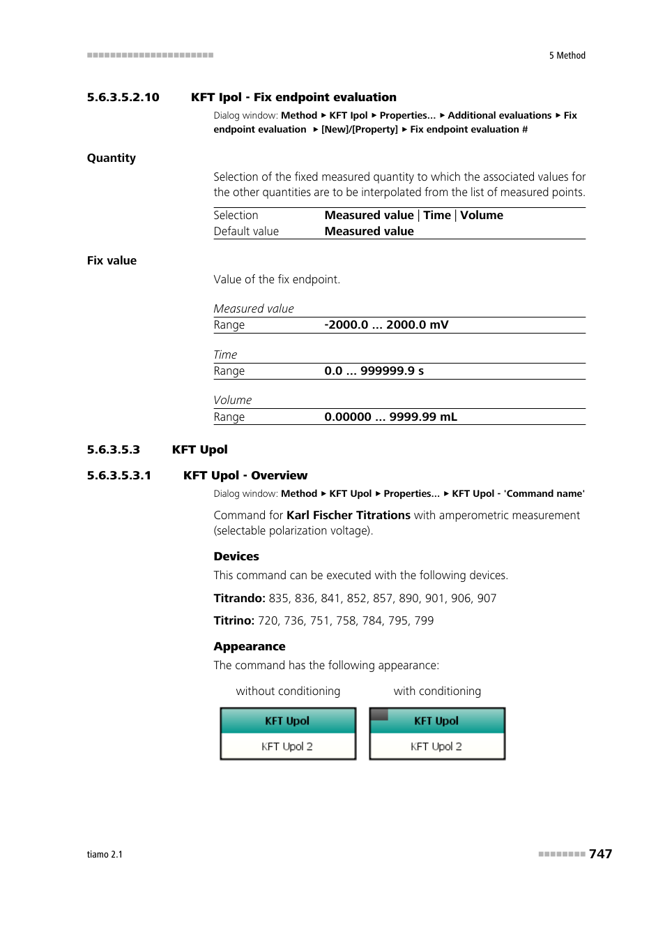 10 kft ipol - fix endpoint evaluation, 3 kft upol, 1 kft upol - overview | Kft upol | Metrohm tiamo 2.1 Manual User Manual | Page 761 / 1532