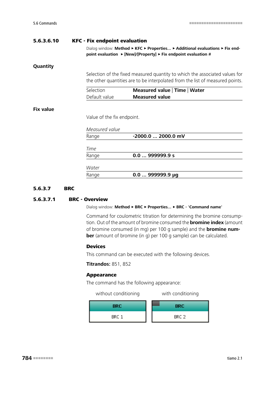 10 kfc - fix endpoint evaluation, 7 brc, 1 brc - overview | Metrohm tiamo 2.1 Manual User Manual | Page 798 / 1532