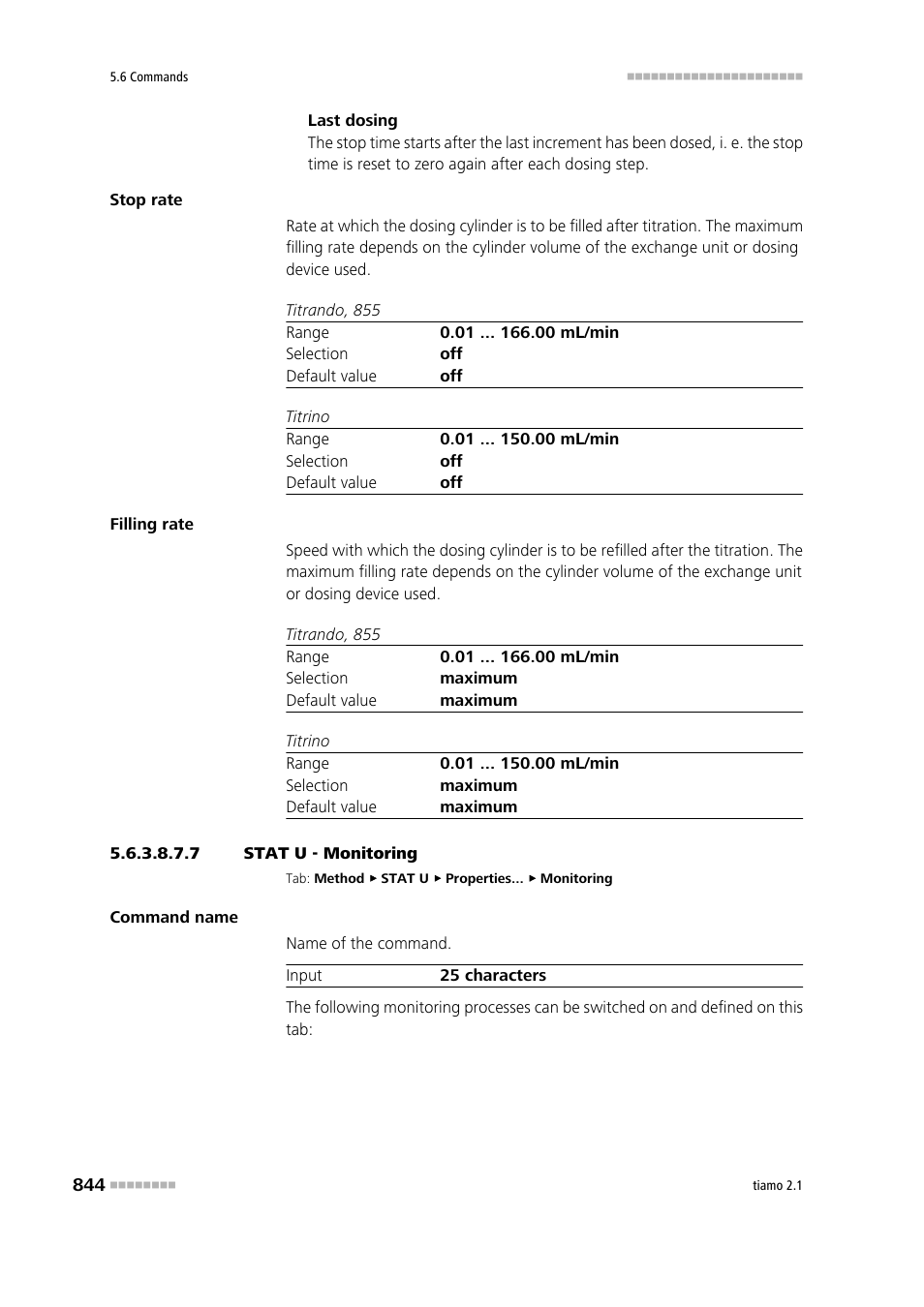 7 stat u - monitoring, Monitoring | Metrohm tiamo 2.1 Manual User Manual | Page 858 / 1532