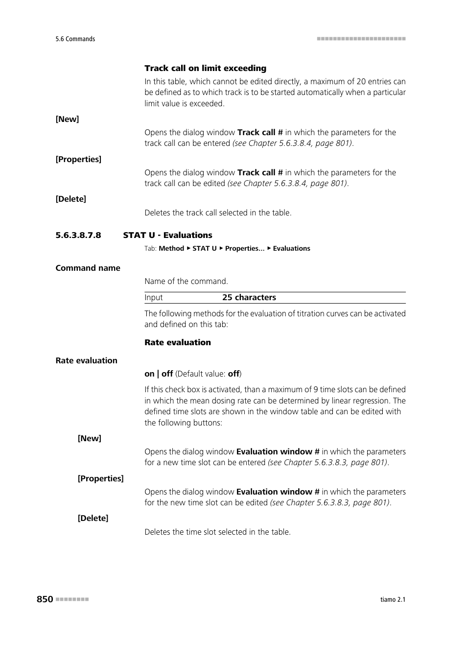 8 stat u - evaluations, Evaluations | Metrohm tiamo 2.1 Manual User Manual | Page 864 / 1532