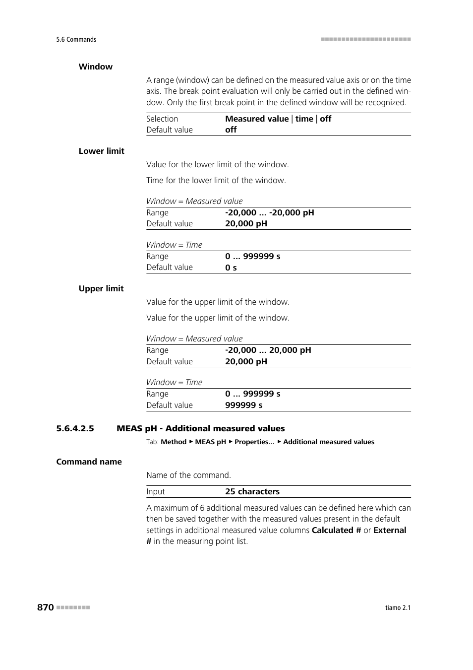 5 meas ph - additional measured values, Additional measured values | Metrohm tiamo 2.1 Manual User Manual | Page 884 / 1532