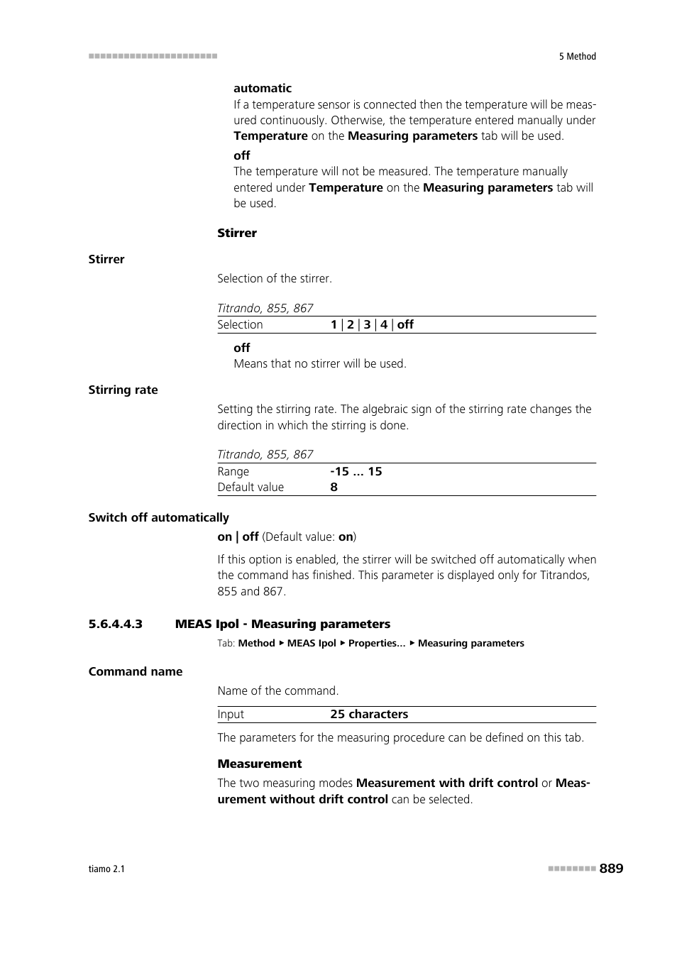 3 meas ipol - measuring parameters, Measuring parameters | Metrohm tiamo 2.1 Manual User Manual | Page 903 / 1532