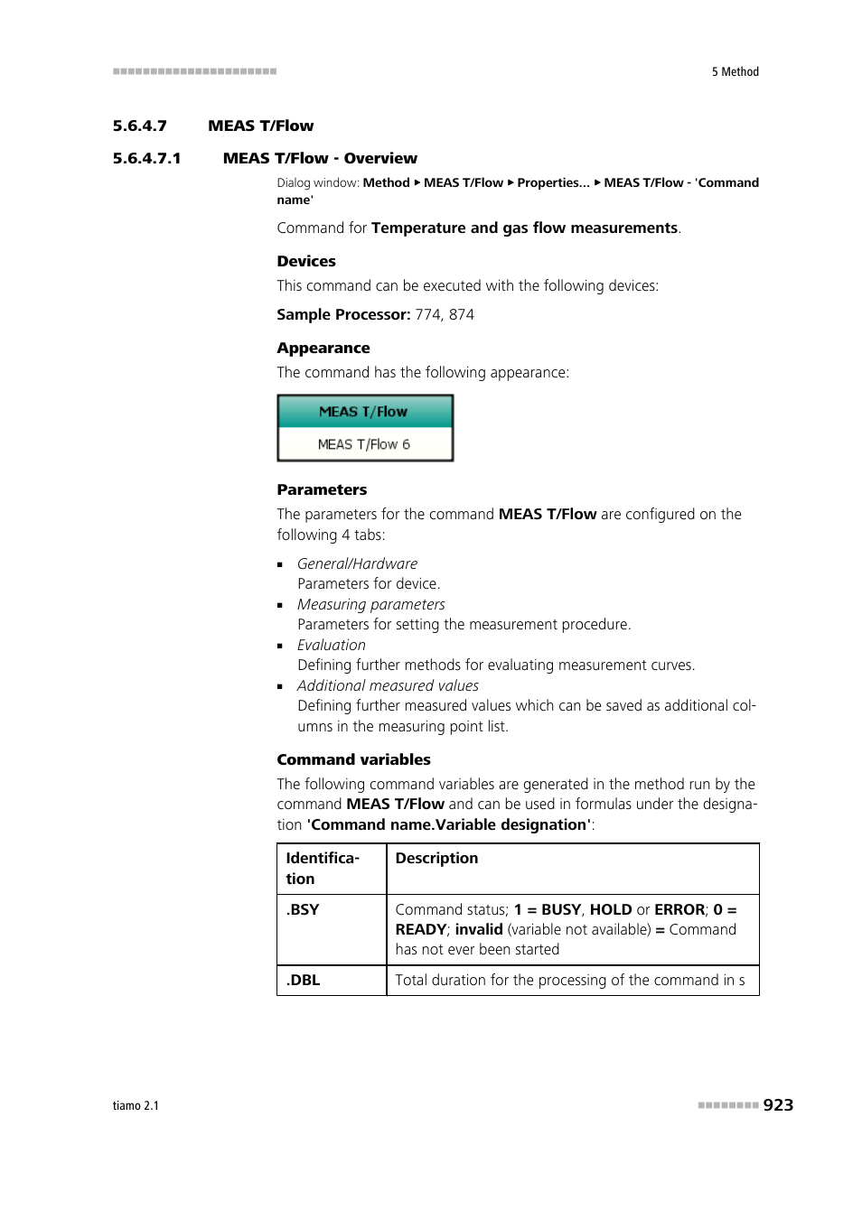 7 meas t/flow, 1 meas t/flow - overview, Meas t/flow | Metrohm tiamo 2.1 Manual User Manual | Page 937 / 1532