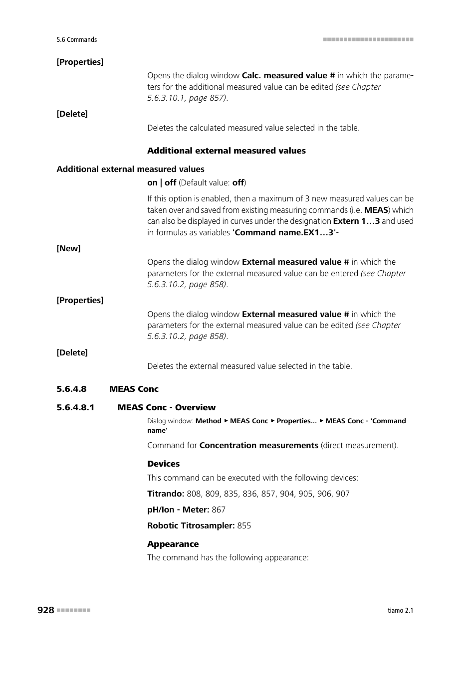 8 meas conc, 1 meas conc - overview, Meas conc | Metrohm tiamo 2.1 Manual User Manual | Page 942 / 1532