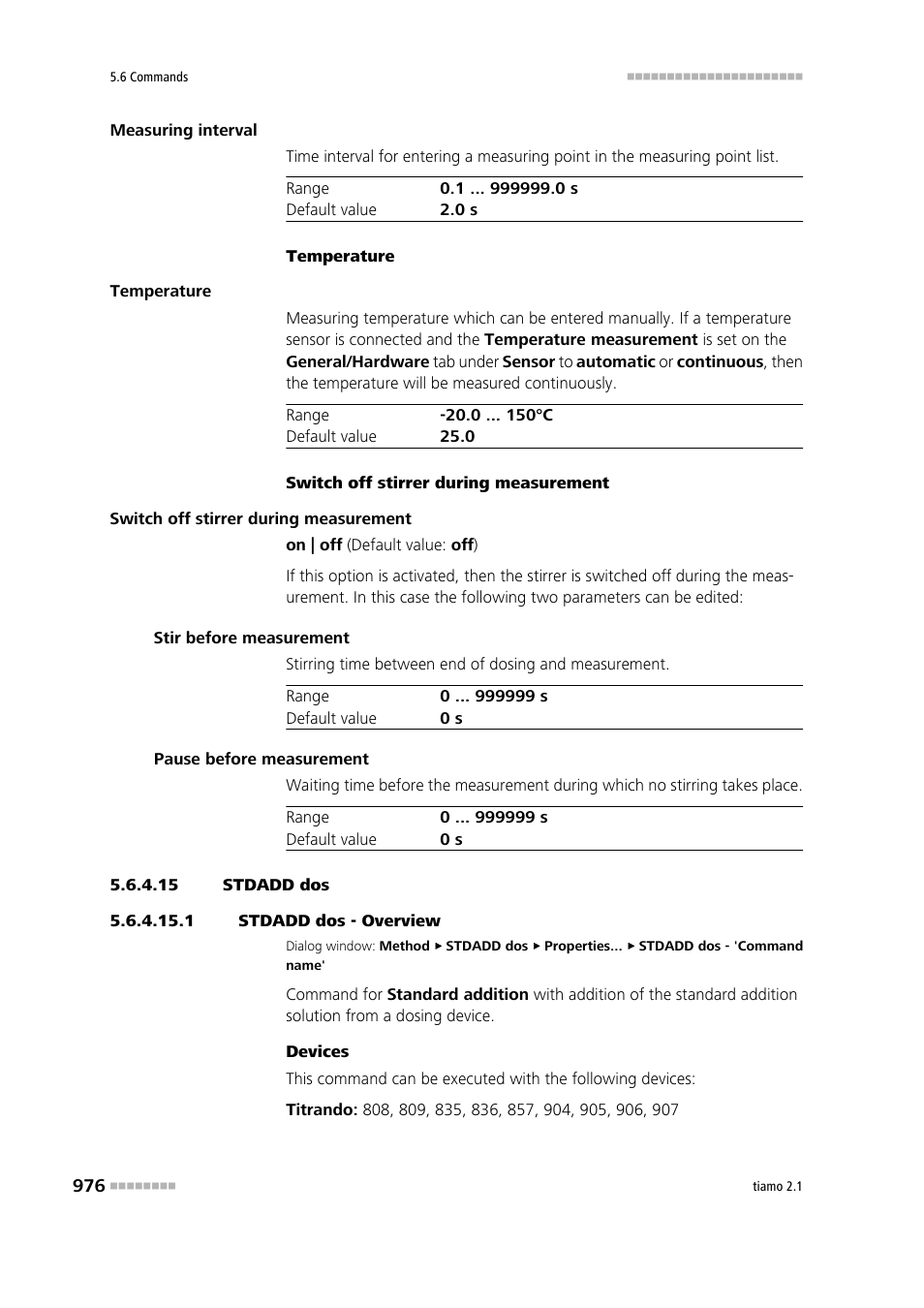 15 stdadd dos, 1 stdadd dos - overview, Stdadd dos | Metrohm tiamo 2.1 Manual User Manual | Page 990 / 1532