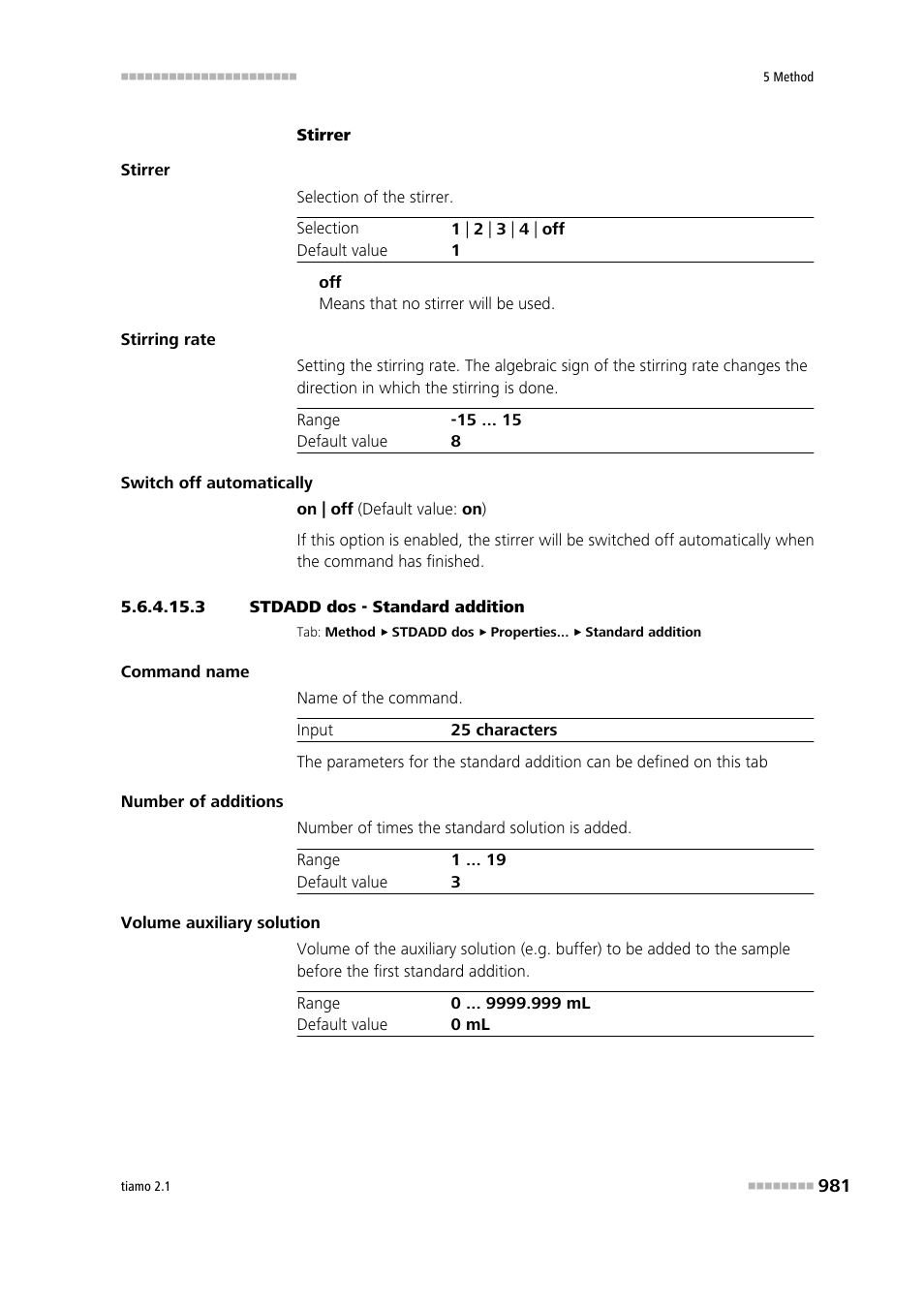 3 stdadd dos - standard addition | Metrohm tiamo 2.1 Manual User Manual | Page 995 / 1532