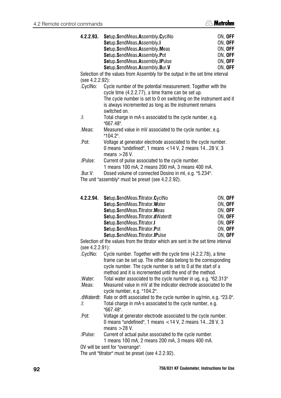 Metrohm 756 KF Coulometer User Manual | Page 100 / 163