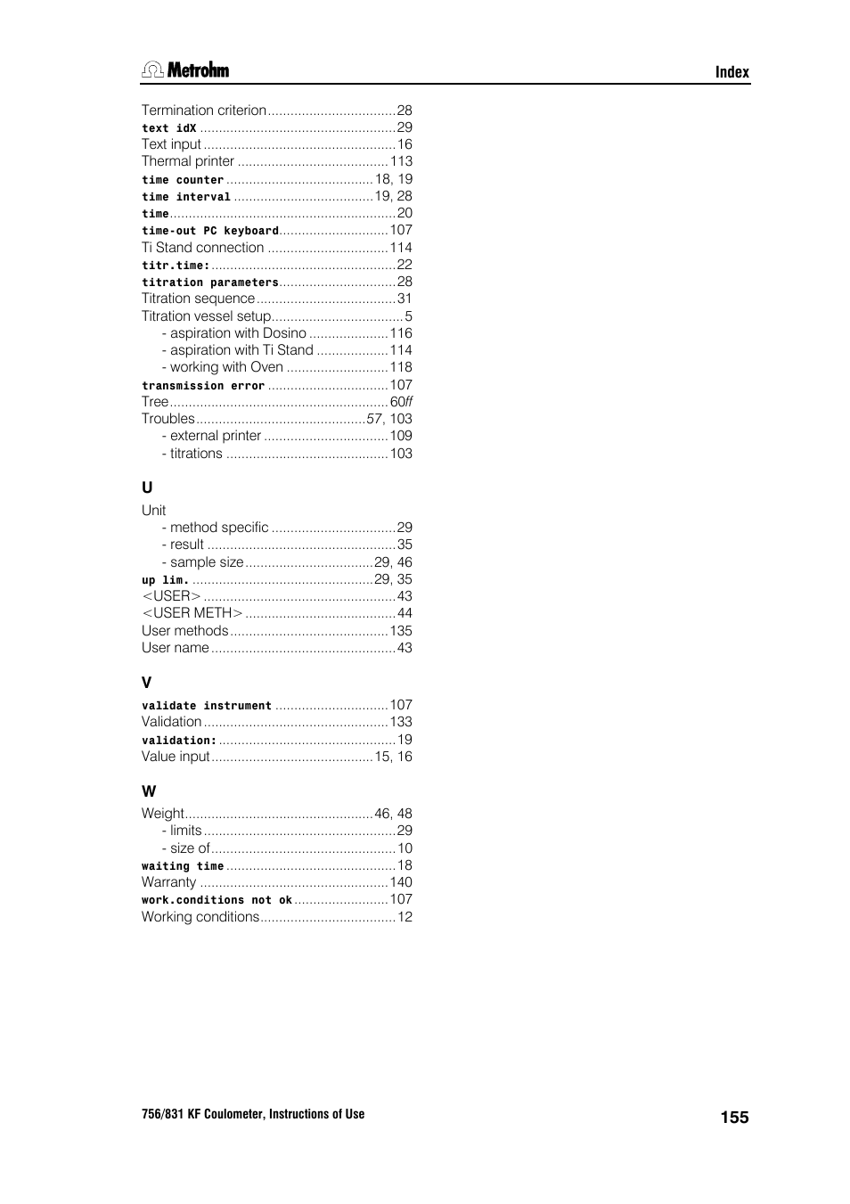 Metrohm 756 KF Coulometer User Manual | Page 163 / 163