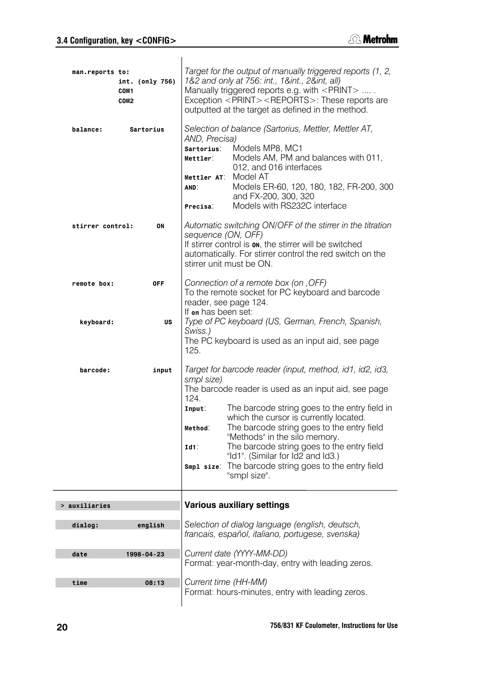 Metrohm 756 KF Coulometer User Manual | Page 28 / 163