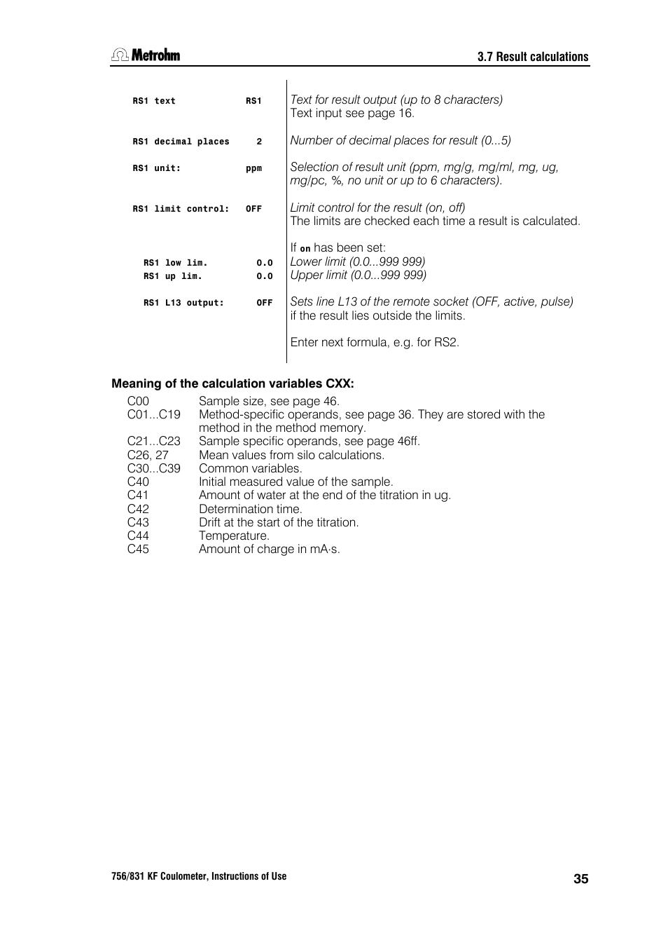 Metrohm 756 KF Coulometer User Manual | Page 43 / 163