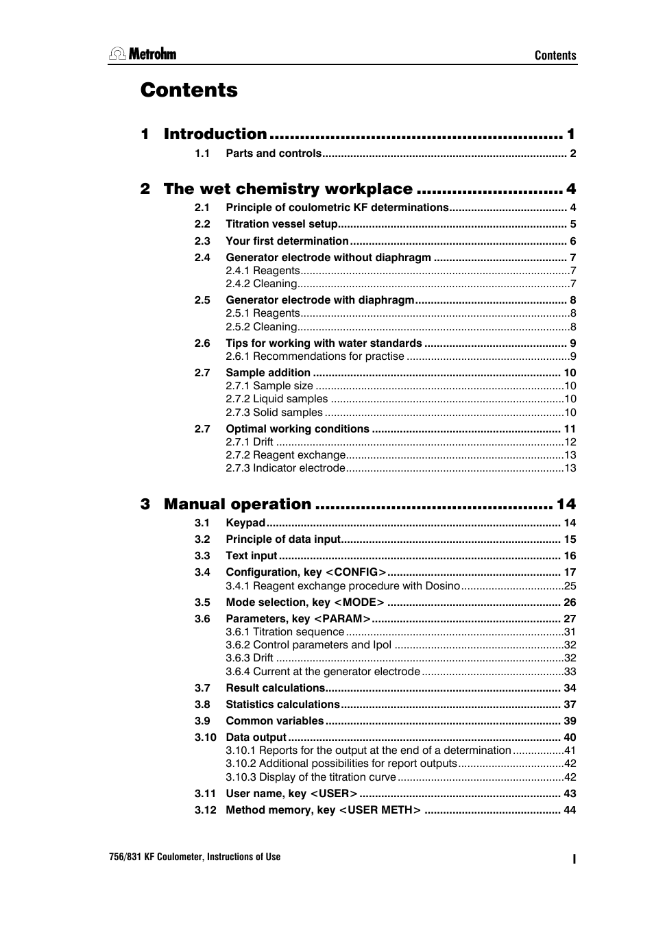 Metrohm 756 KF Coulometer User Manual | Page 5 / 163