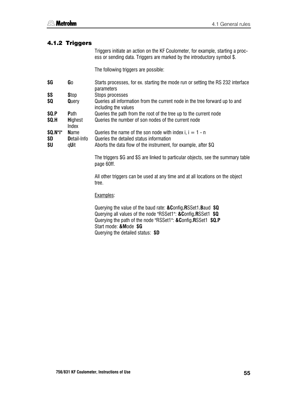 2 triggers | Metrohm 756 KF Coulometer User Manual | Page 63 / 163