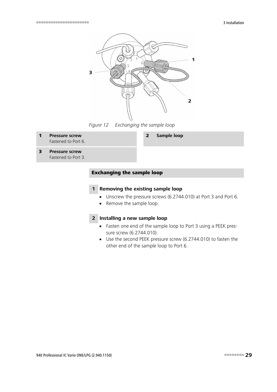 Figure 12, Exchanging the sample loop | Metrohm 940 Professional IC Vario ONE/LPG User Manual | Page 37 / 98