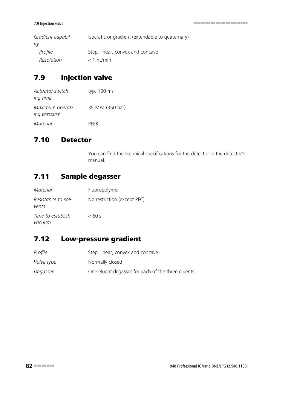 9 injection valve, 10 detector, 11 sample degasser | 12 low-pressure gradient, Injection valve | Metrohm 940 Professional IC Vario ONE/LPG User Manual | Page 90 / 98