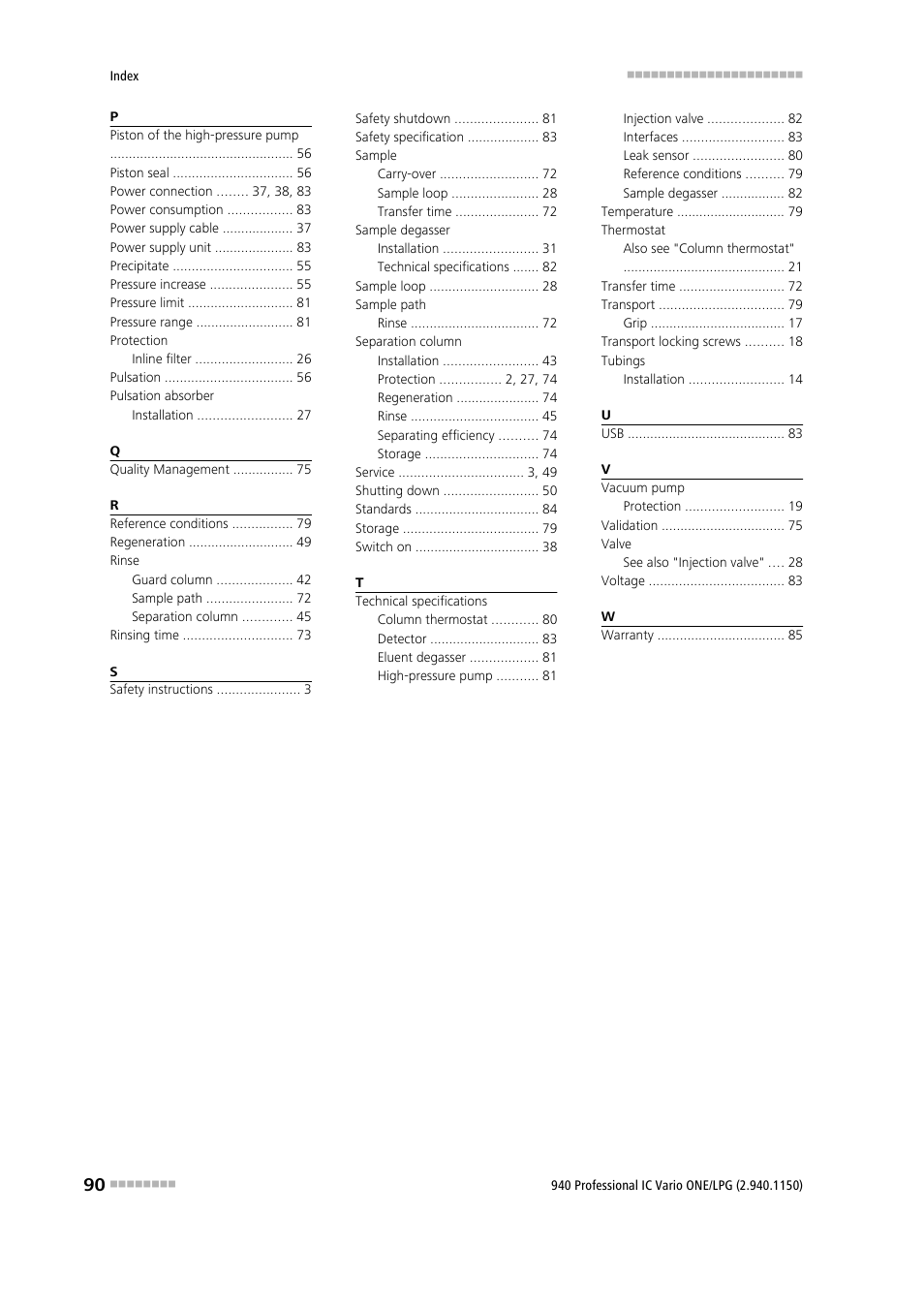 Metrohm 940 Professional IC Vario ONE/LPG User Manual | Page 98 / 98