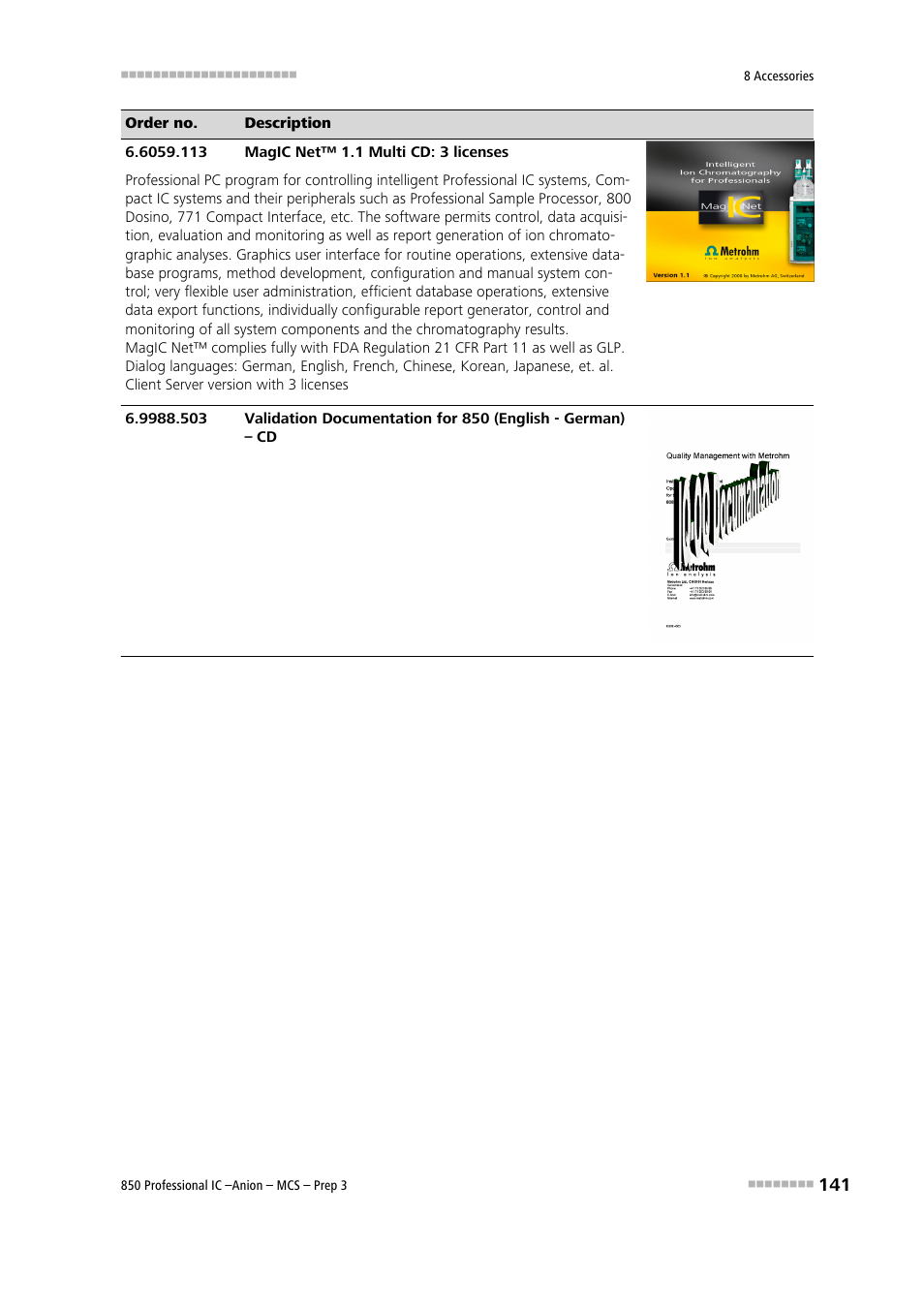 Metrohm 850 Professional IC Anion MCS Prep 3 User Manual | Page 151 / 154