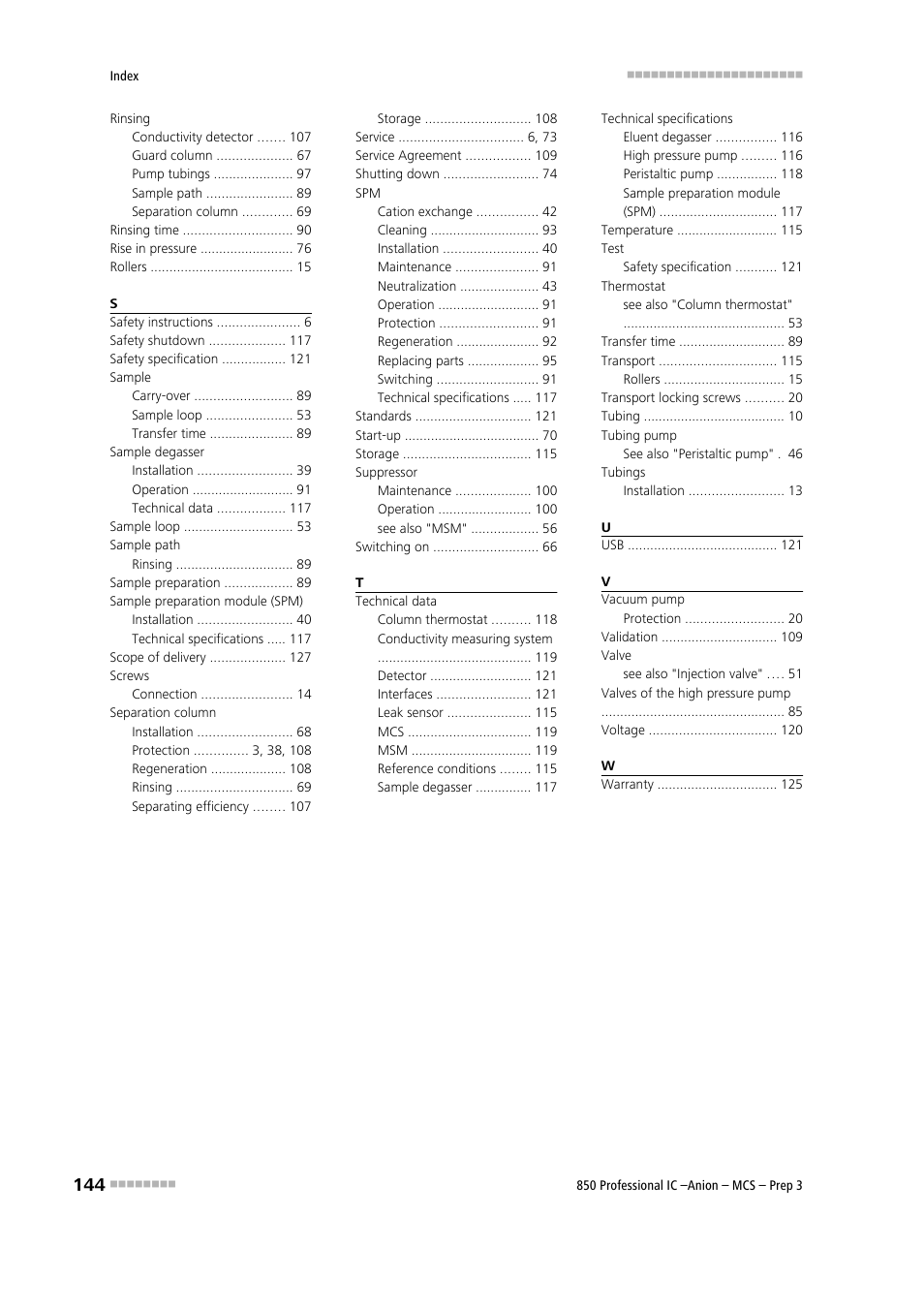 Metrohm 850 Professional IC Anion MCS Prep 3 User Manual | Page 154 / 154