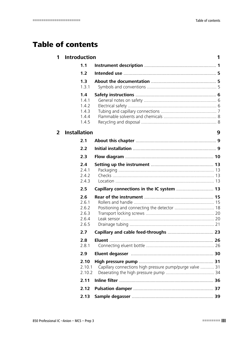 Metrohm 850 Professional IC Anion MCS Prep 3 User Manual | Page 5 / 154