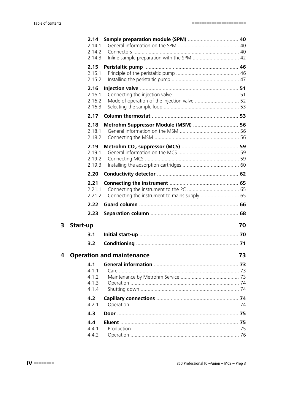 Metrohm 850 Professional IC Anion MCS Prep 3 User Manual | Page 6 / 154