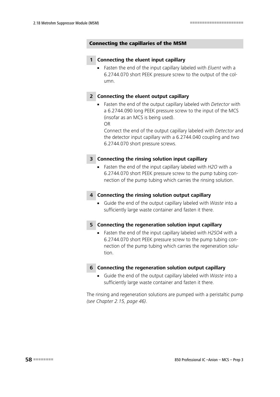 Metrohm 850 Professional IC Anion MCS Prep 3 User Manual | Page 68 / 154