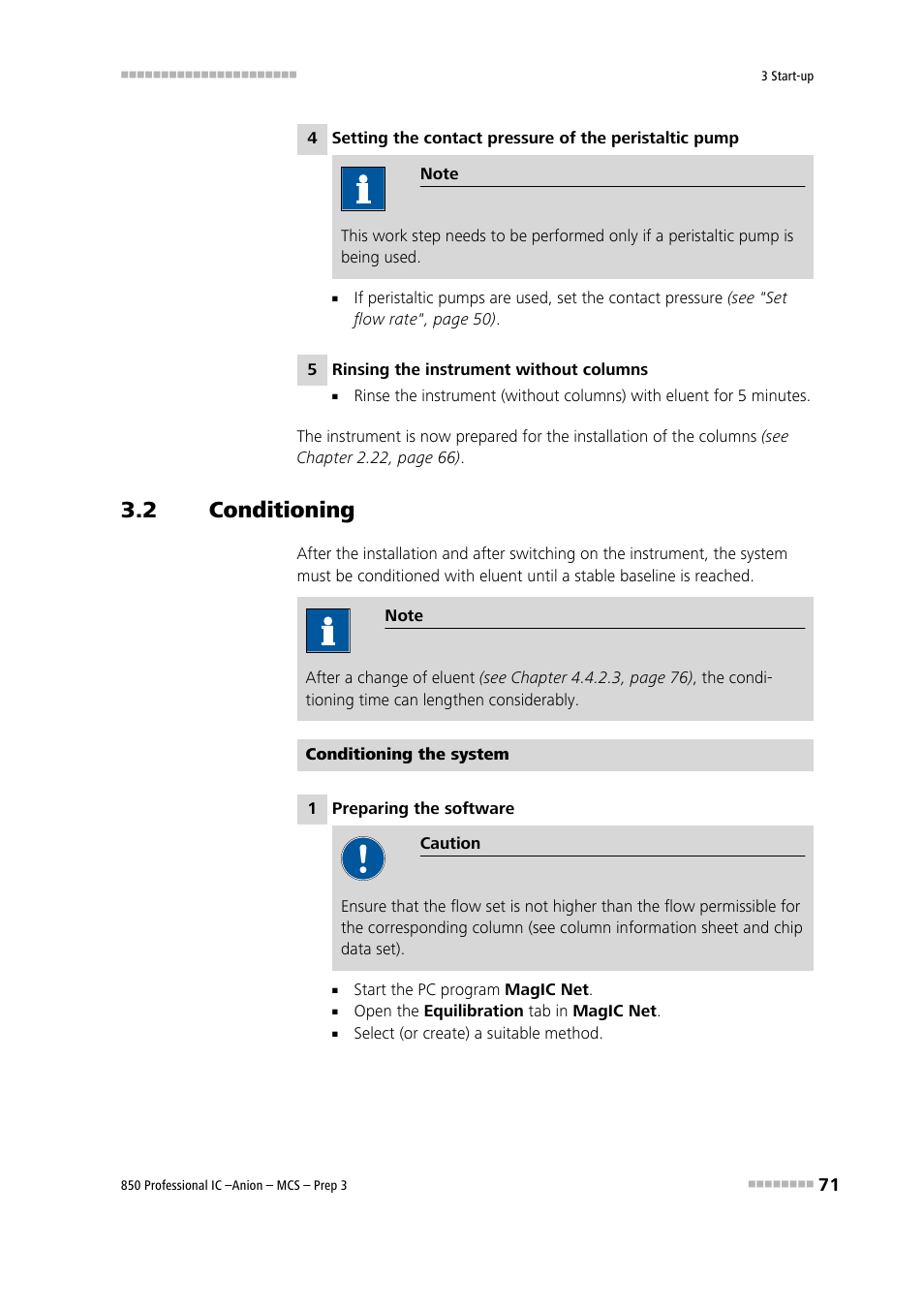 2 conditioning, Conditioning | Metrohm 850 Professional IC Anion MCS Prep 3 User Manual | Page 81 / 154