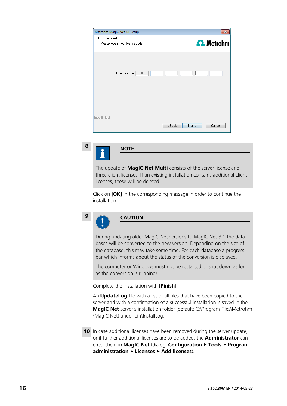 Metrohm MagIC Net 3.1 User Manual | Page 16 / 20