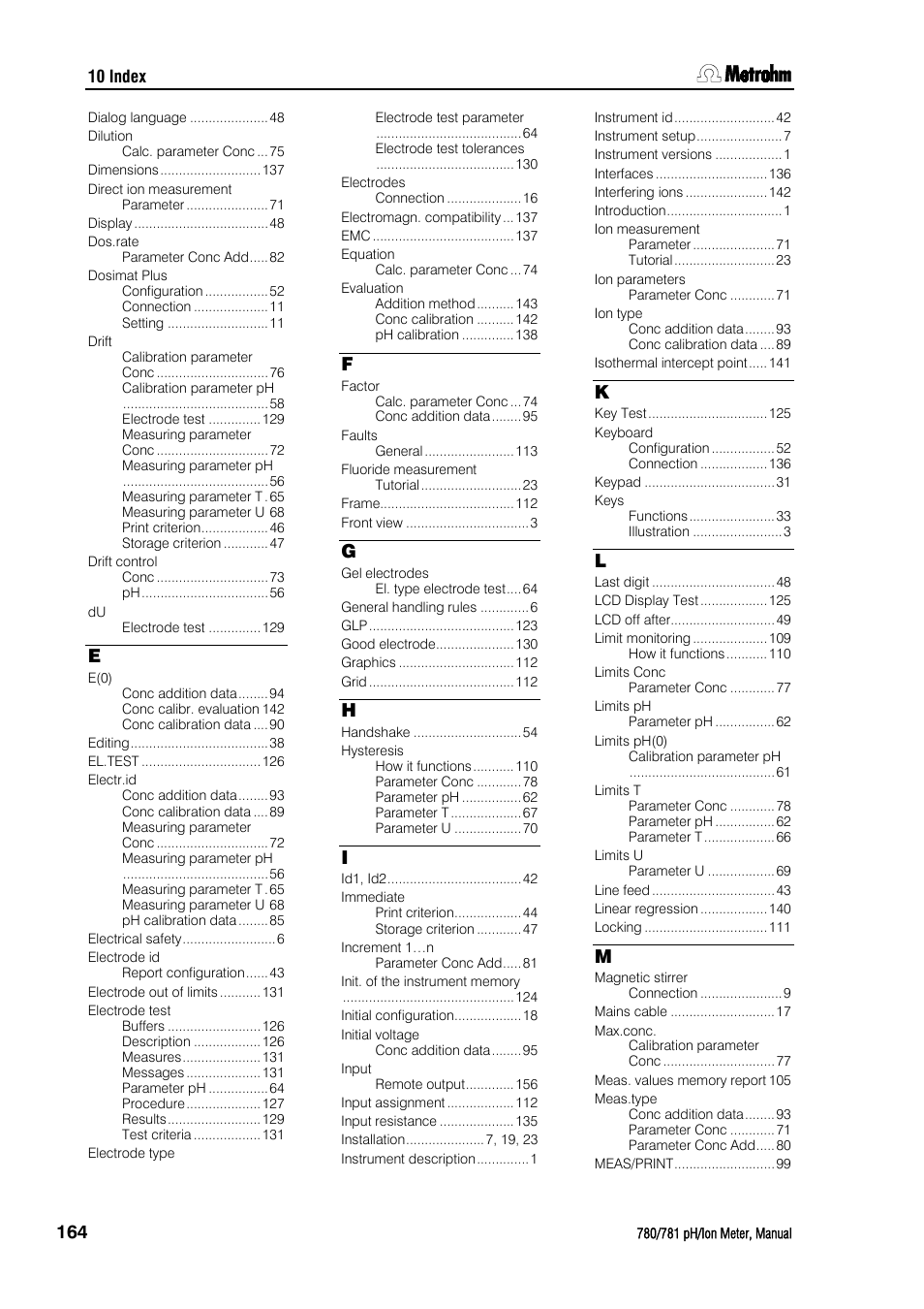 Metrohm 781 pH/Ion Meter User Manual | Page 174 / 177