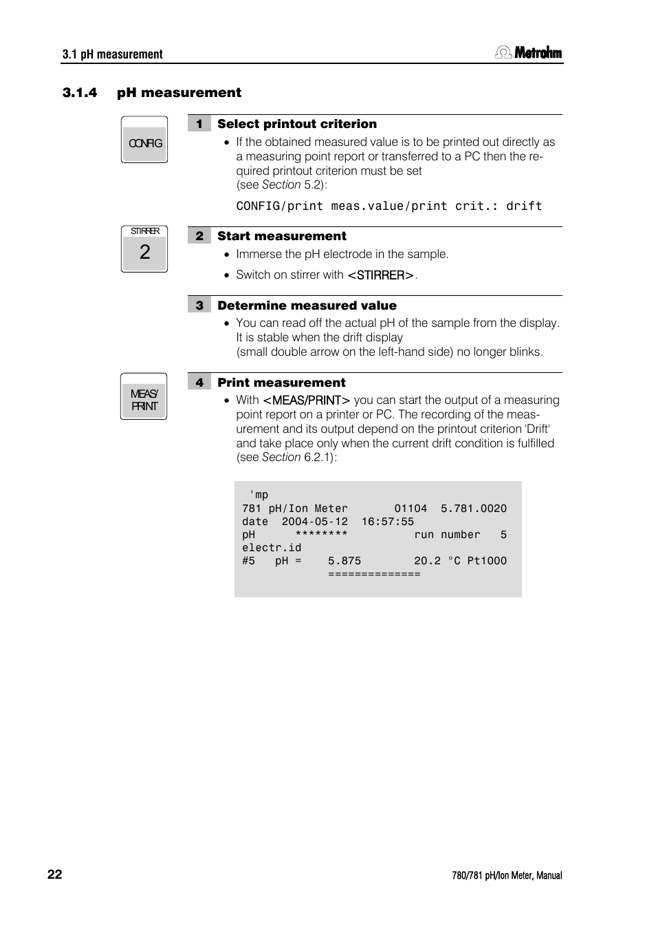 4 ph measurement, Ph measurement | Metrohm 781 pH/Ion Meter User Manual | Page 32 / 177