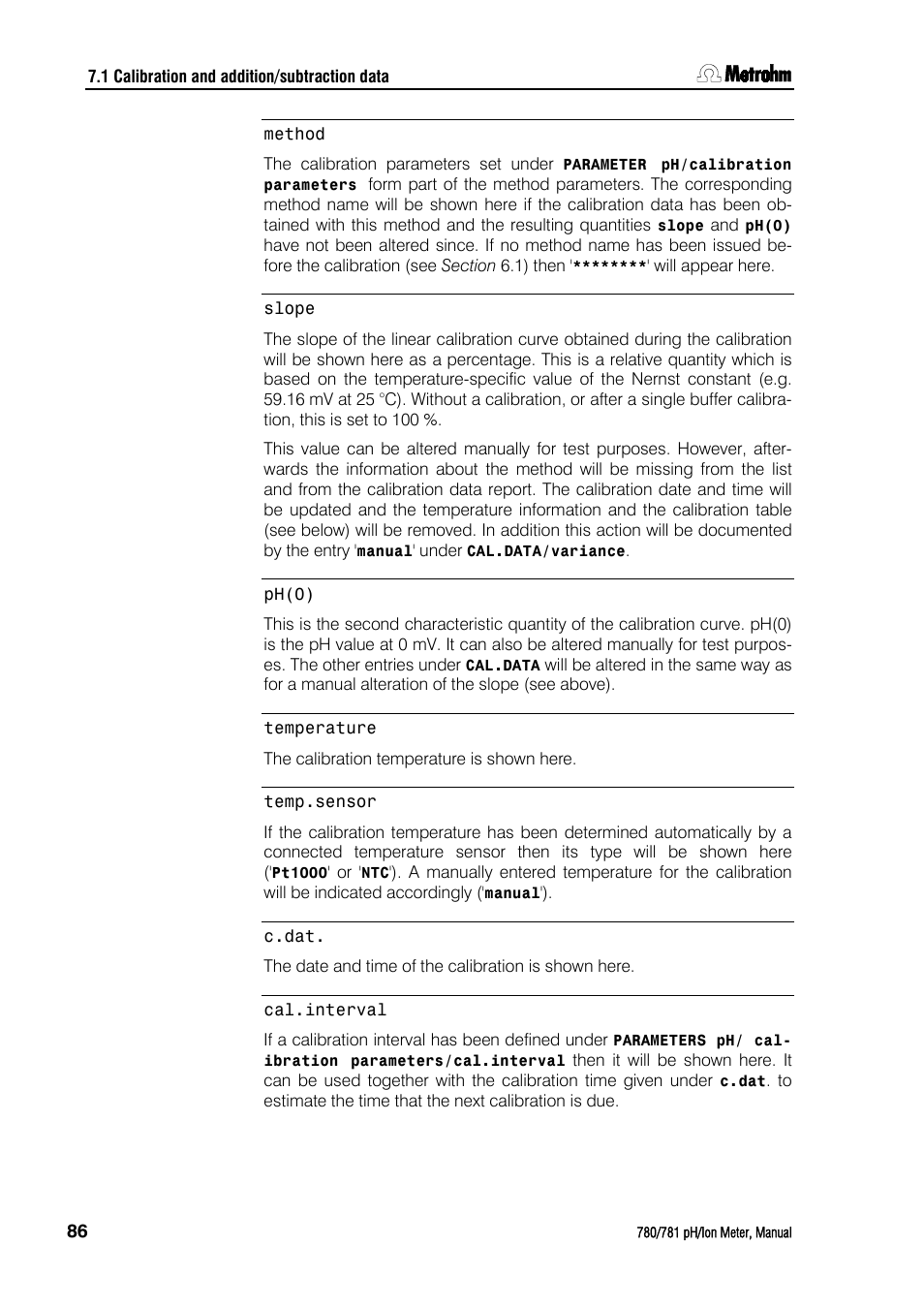 Metrohm 781 pH/Ion Meter User Manual | Page 96 / 177
