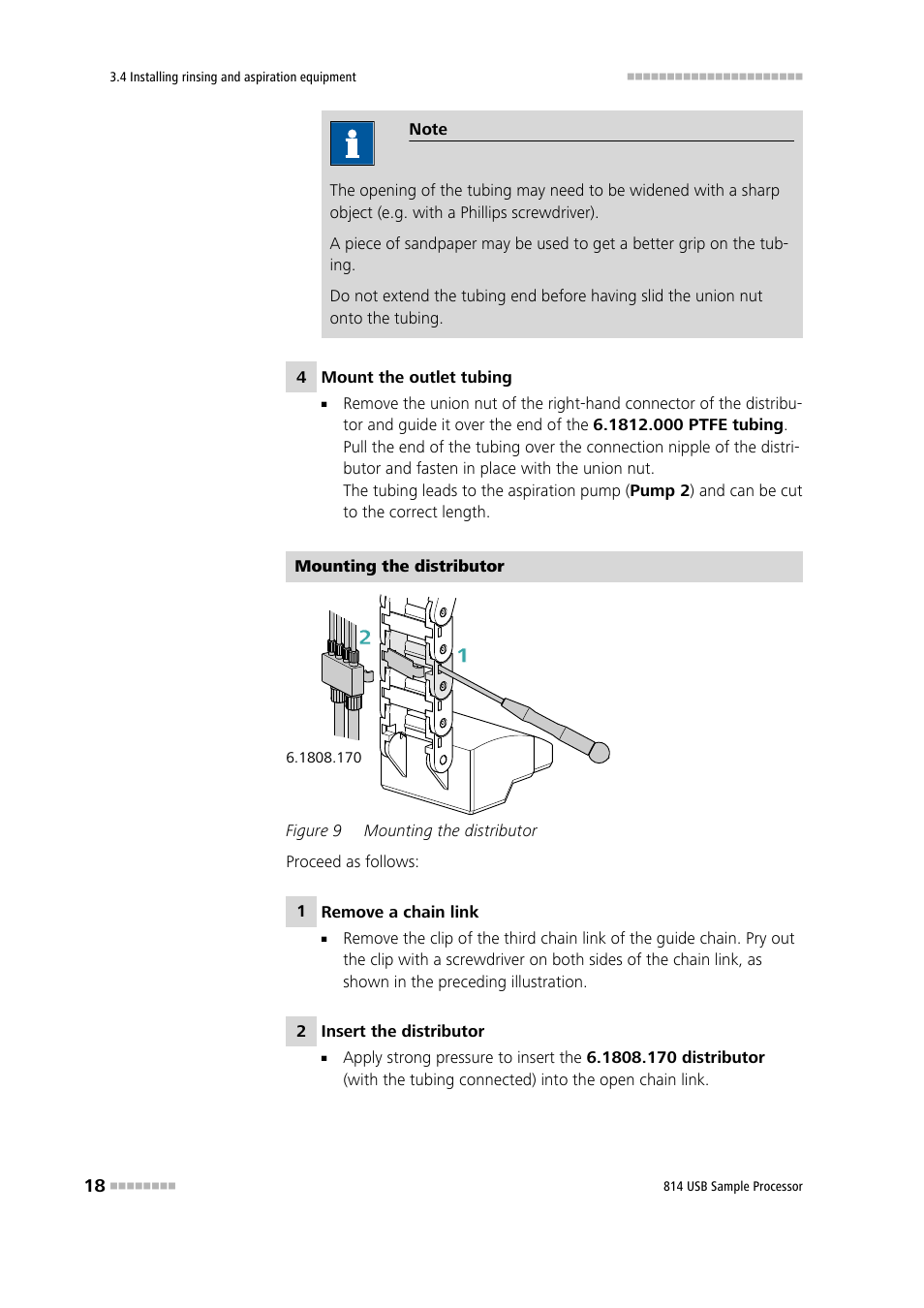Figure 9, Mounting the distributor | Metrohm 814 USB Sample Processor User Manual | Page 26 / 90