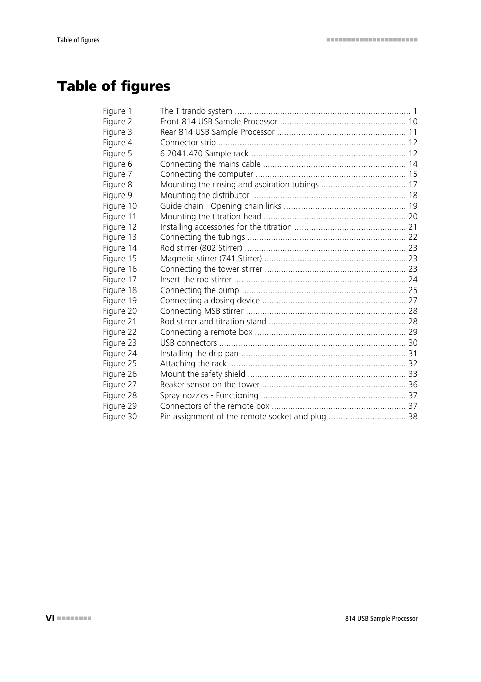 Table of figures | Metrohm 814 USB Sample Processor User Manual | Page 8 / 90