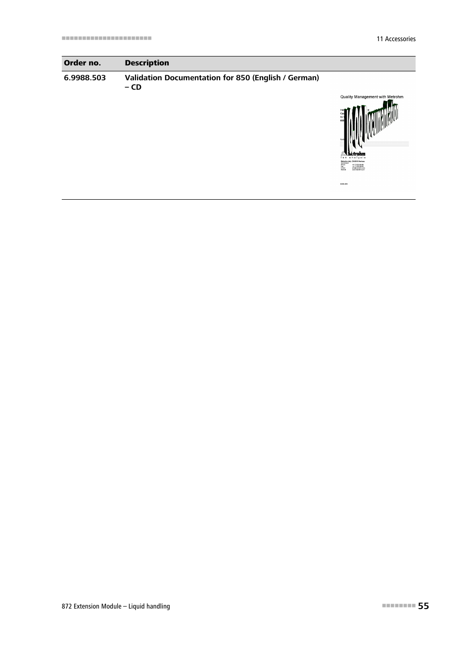 Metrohm 872 Extension Module Liquid handling User Manual | Page 63 / 64