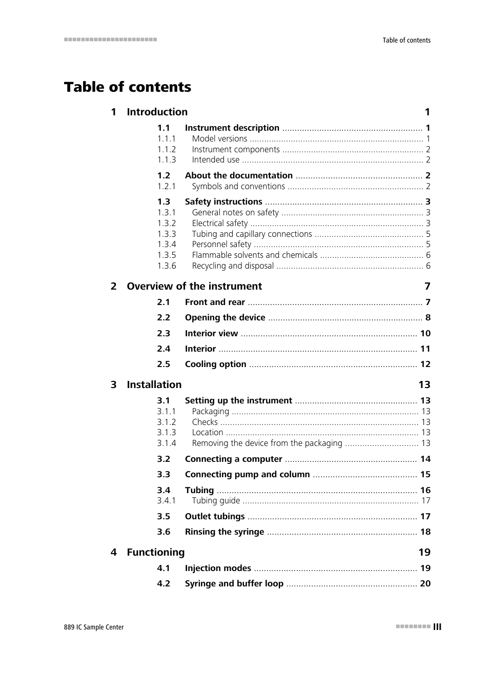 Metrohm 889 IC Sample Center User Manual | Page 5 / 68