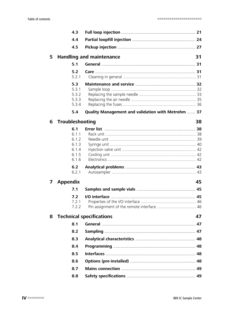 Metrohm 889 IC Sample Center User Manual | Page 6 / 68
