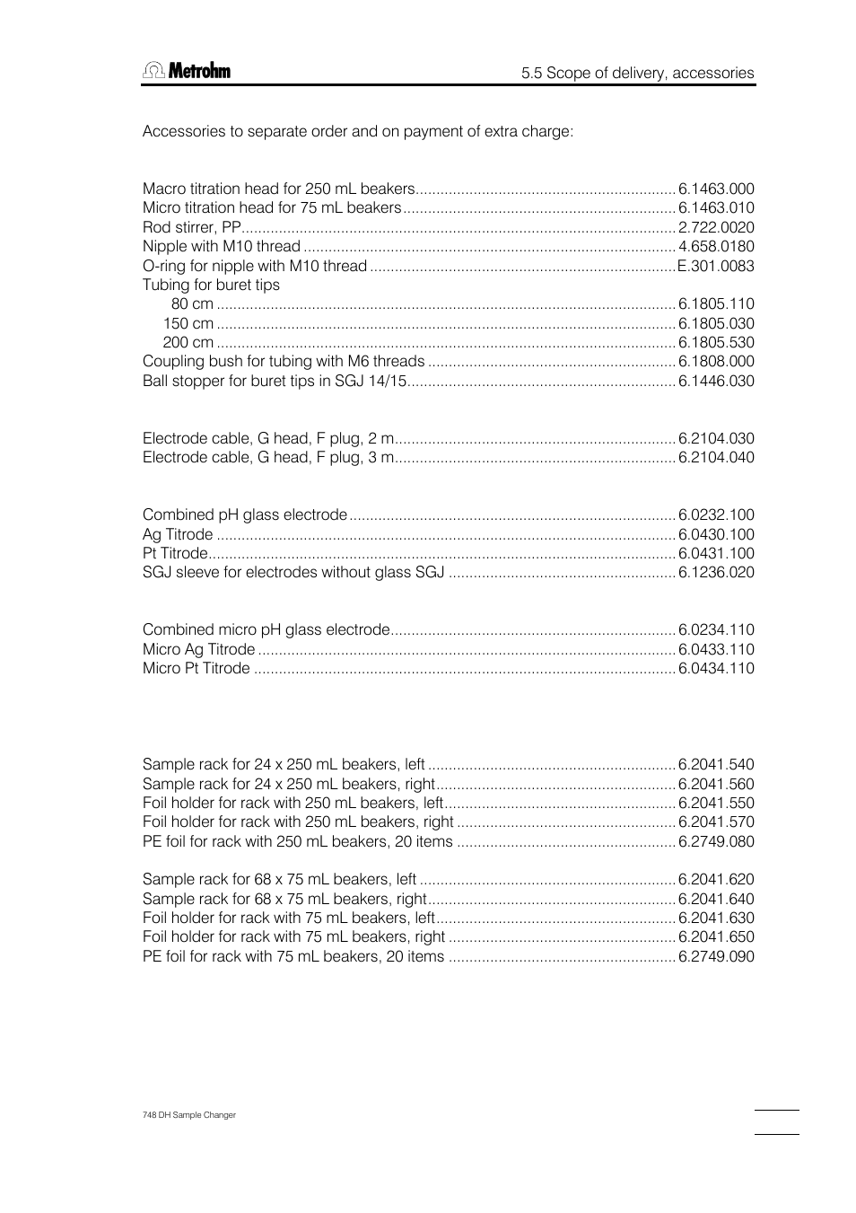 Metrohm 748 DH Sample Changer User Manual | Page 29 / 32