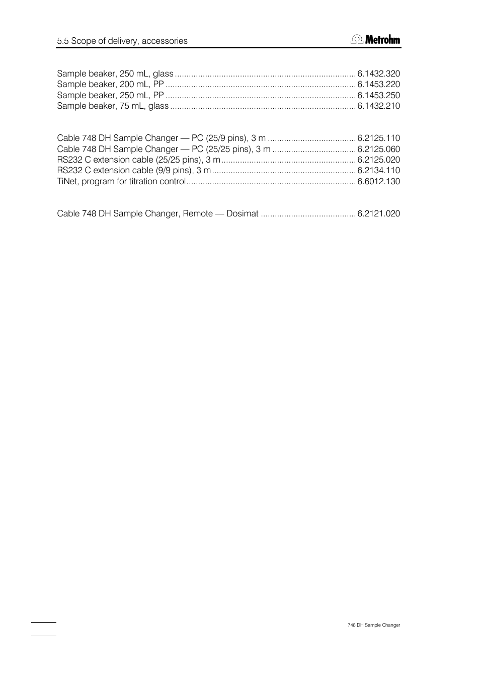 Metrohm 748 DH Sample Changer User Manual | Page 30 / 32