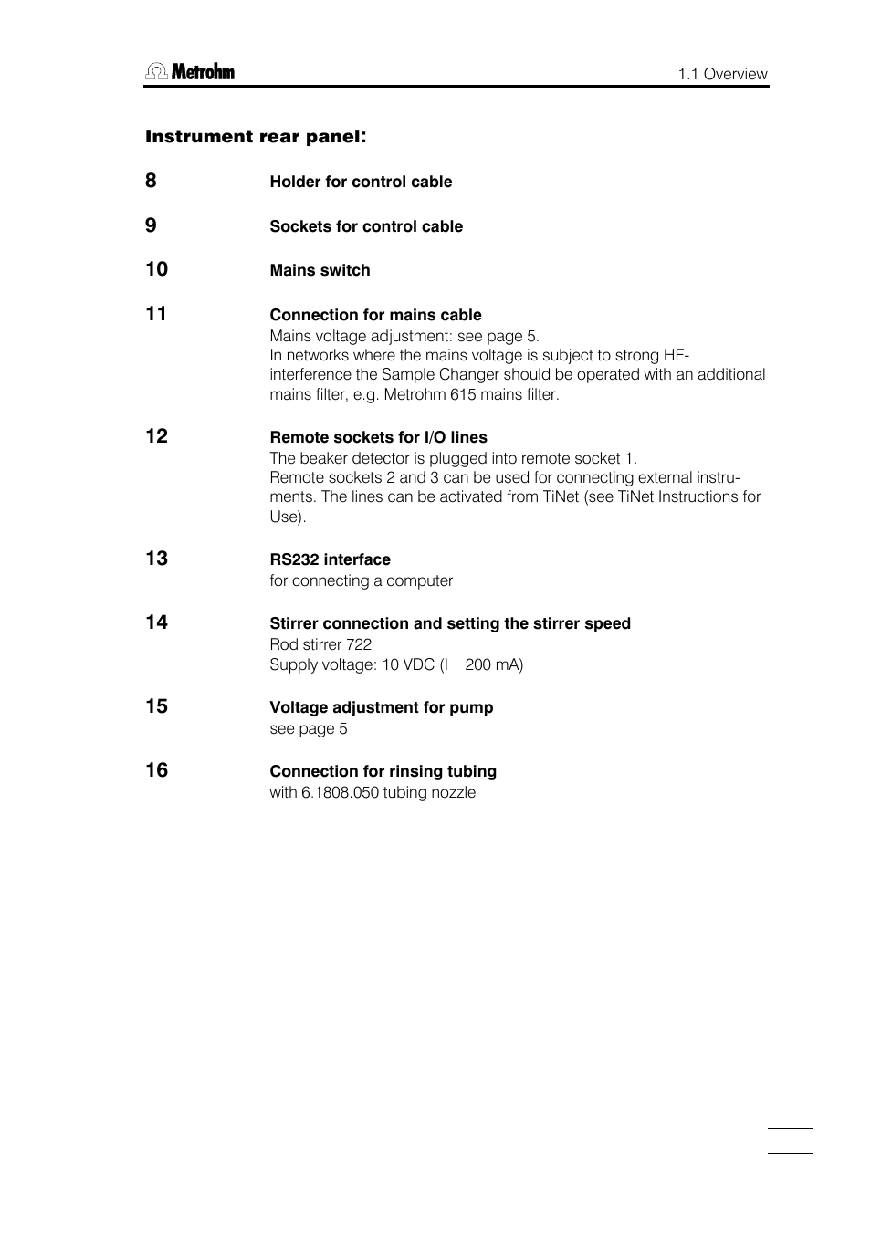 Metrohm 748 DH Sample Changer User Manual | Page 5 / 32