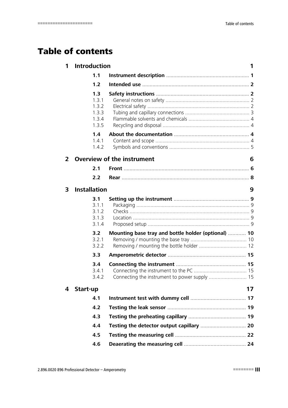 Metrohm 896 Professional Detector – Amperometry User Manual | Page 5 / 62
